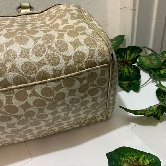 COACH Chelsea Heritage Satchel M1094-F15132 Metallic Tan/Gold, Lavender Lining - Picture 11 of 15